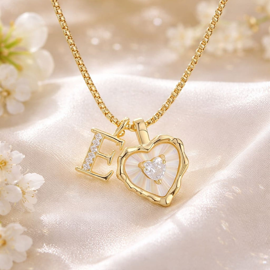 Lily Initial Heart Necklace — Set of 3 image 1