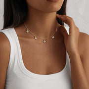 Velmora Five Bloom Necklace Duo — Gold & Silver