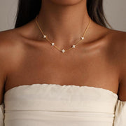 Velmora Five Bloom Necklace Duo — Gold & Silver