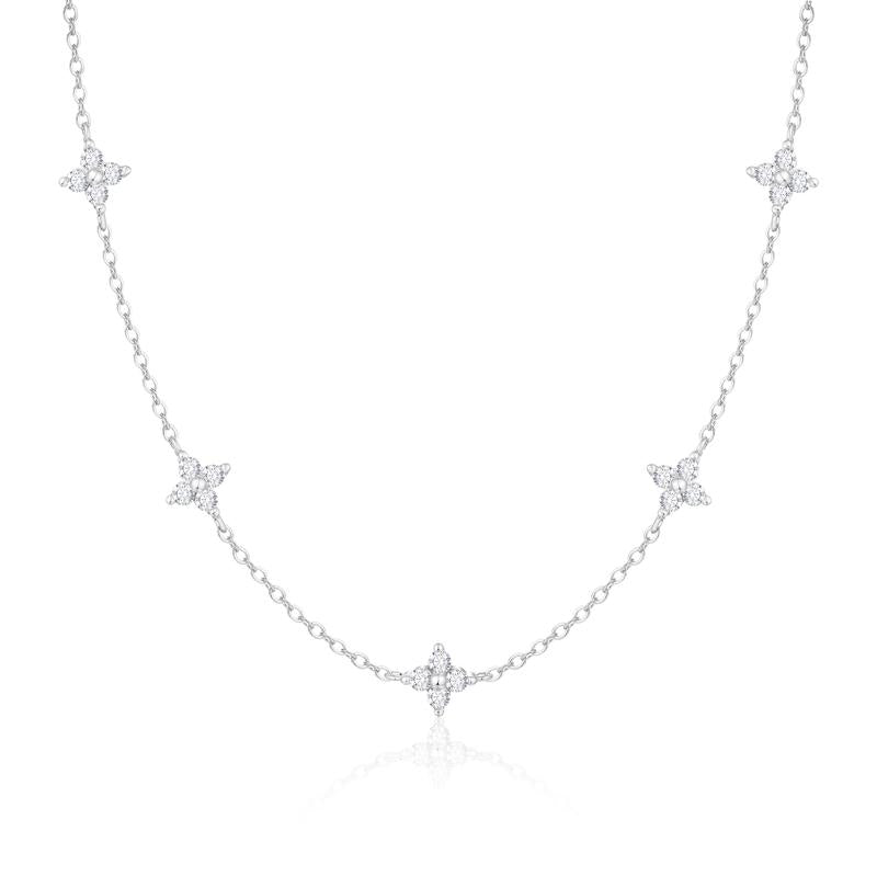 Velmora Five Bloom Necklace Duo — Gold & Silver