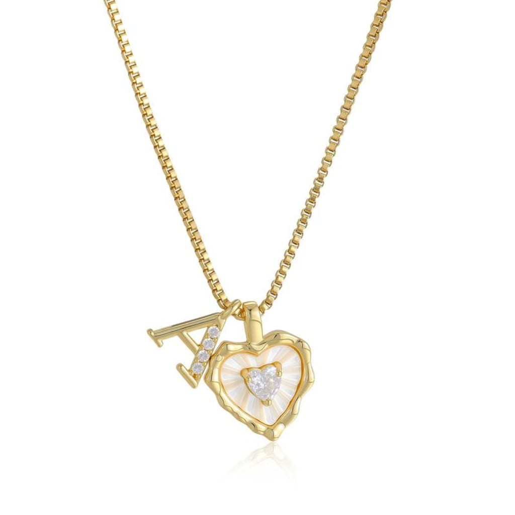 Lily Initial Heart Necklace — 3 Pack