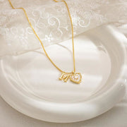 Lily Initial Heart Necklace — 3 Pack