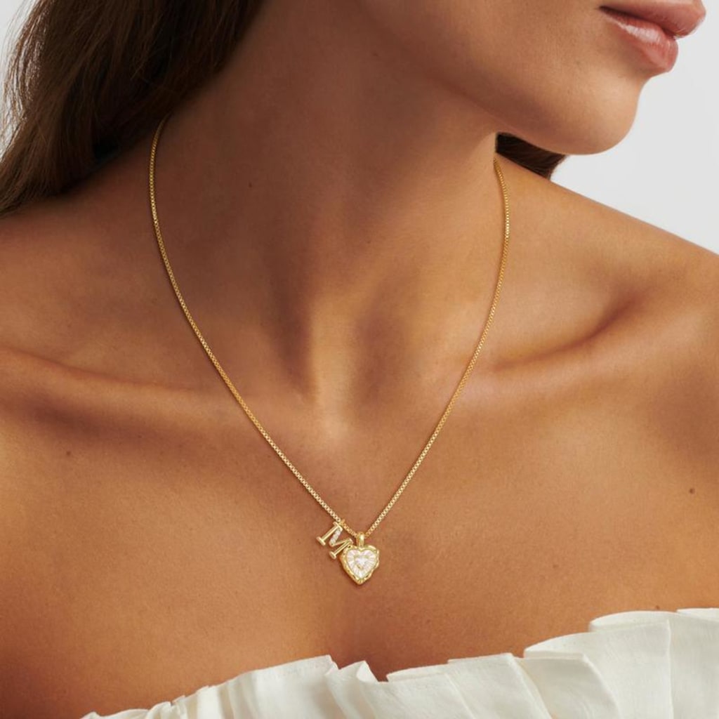 Lily Initial Heart Necklace — 3 Pack