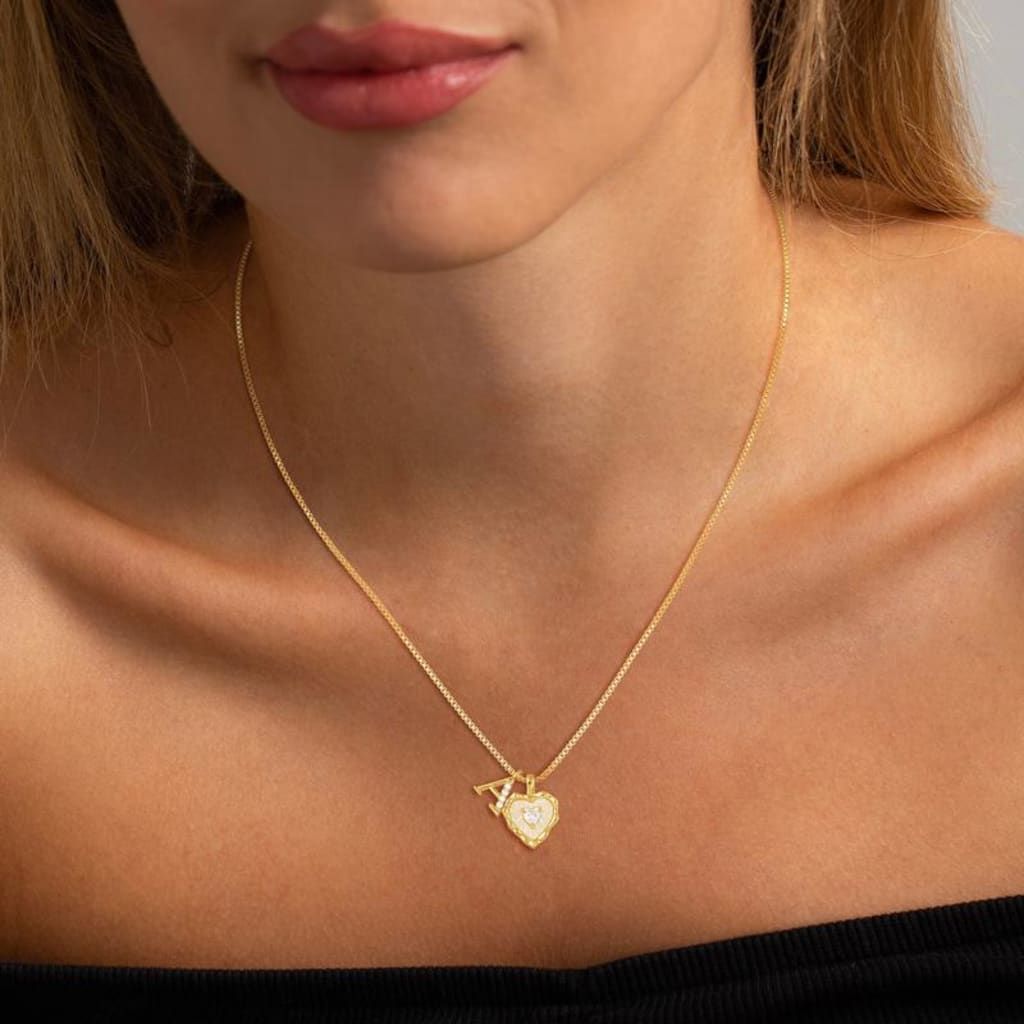 Lily Initial Heart Necklace — 3 Pack